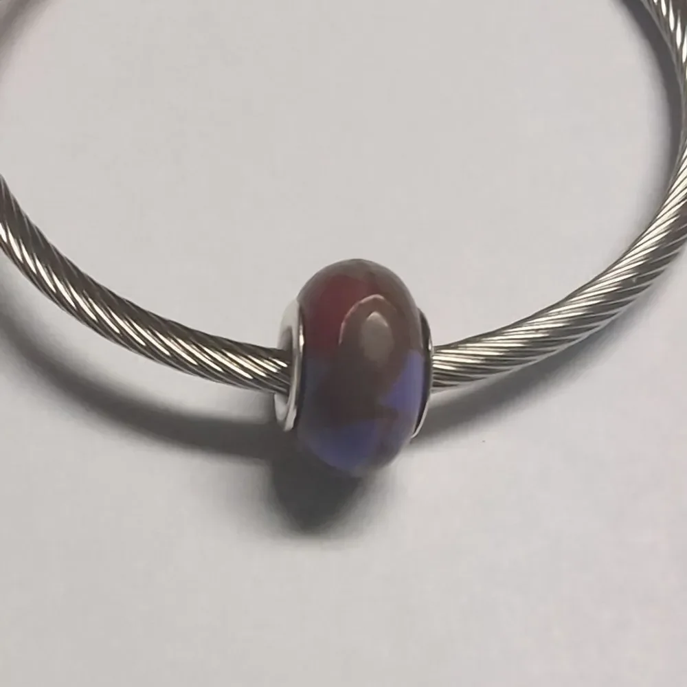 Brown Purple Red White‎ Block Charm for Pandora Style Bracelet - Picture 2 of 5